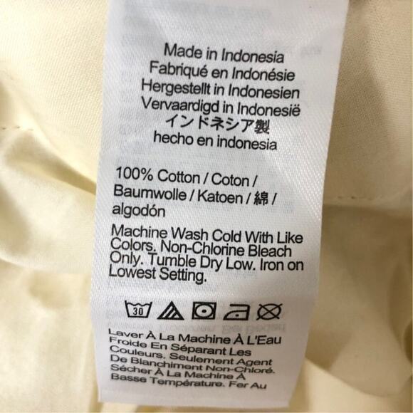 Madewell Button Tab Pants Wide Legs High Rise Denim Antique Cream NWT Size 10 - Picture 12 of 14